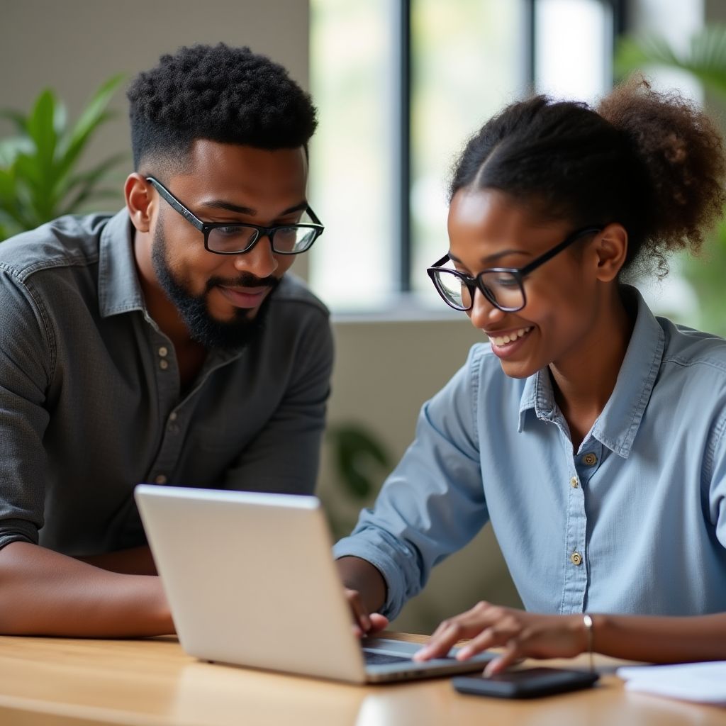 Un mentor dando feedback a un estudiante